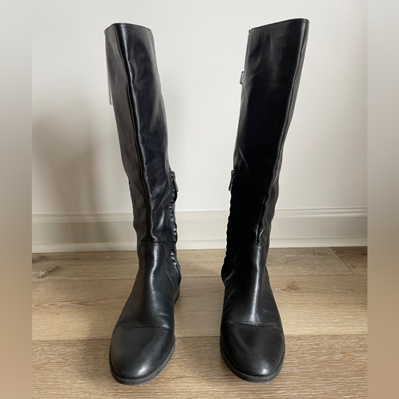 Sam Edelman Patton Black Leather Riding Knee Boot Size 9 - Picture 4 of 12